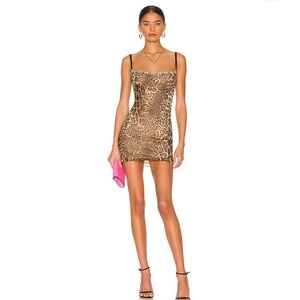 GUIZIO Leopard Mini Dress in Leopard